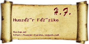 Huszár Füzike névjegykártya